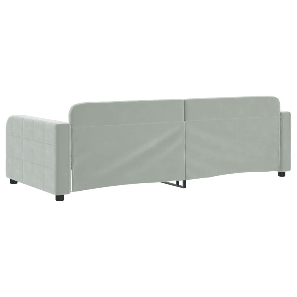 Letto da Giorno Grigio Chiaro 90x190 cm in Velluto - homemem39
