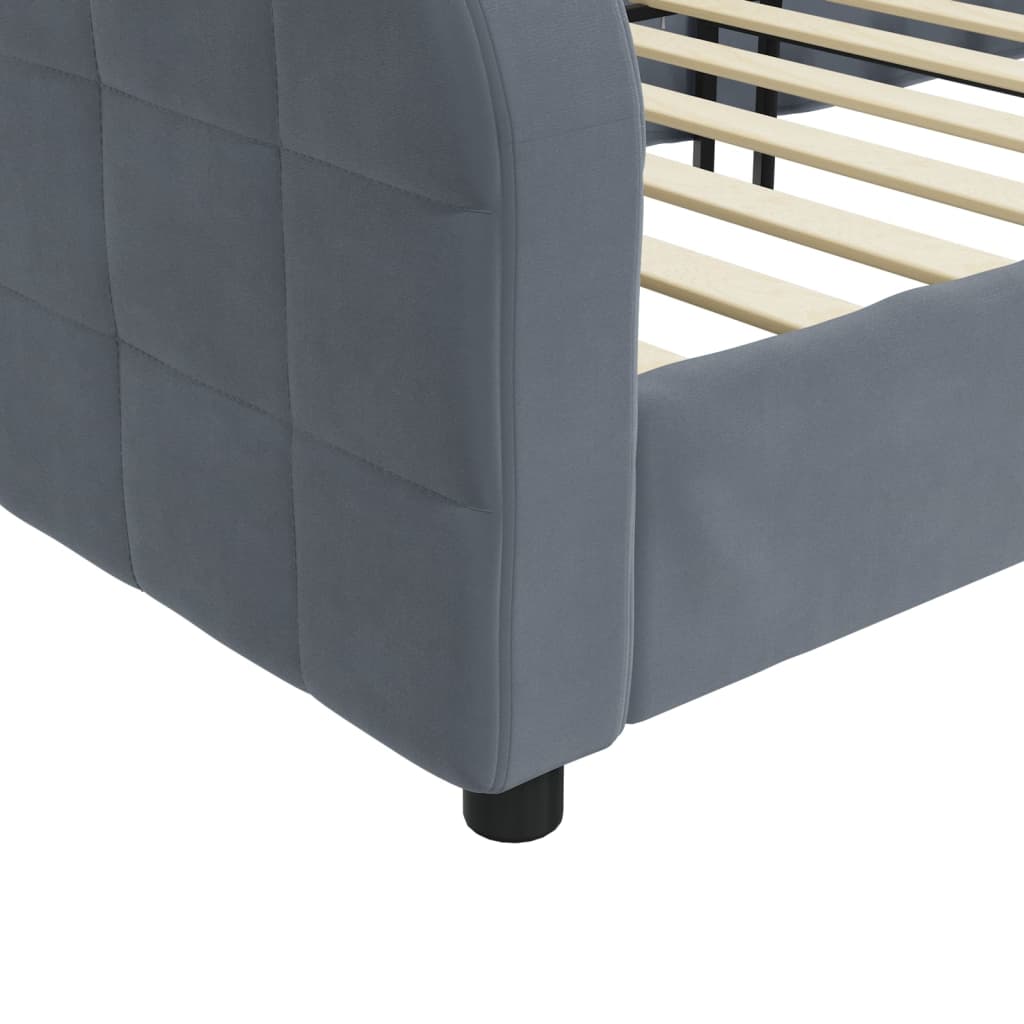 Letto da Giorno Grigio Scuro 90x190 cm in Velluto - homemem39