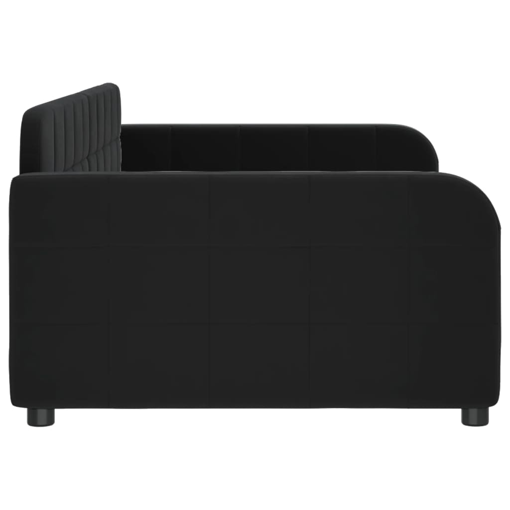 Letto da Giorno Nero 90x190 cm in Velluto