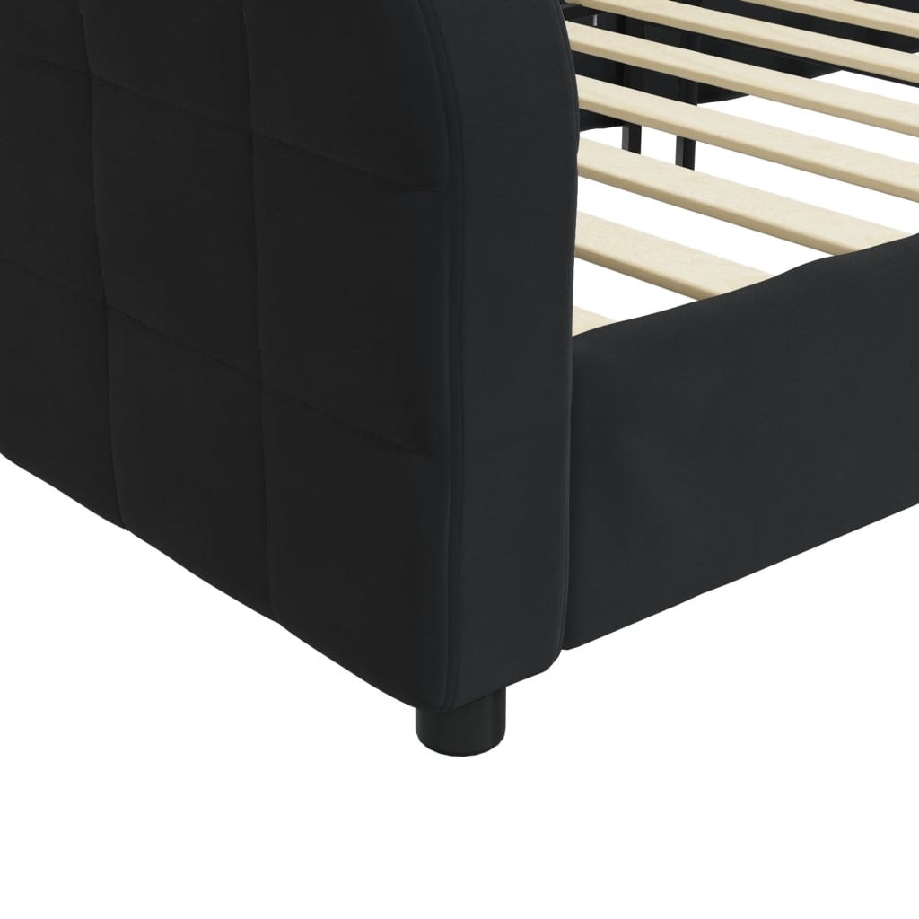 Letto da Giorno Nero 90x190 cm in Velluto | homemem39