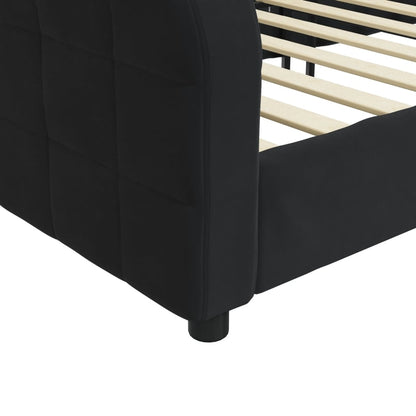 Letto da Giorno Nero 90x190 cm in Velluto | homemem39
