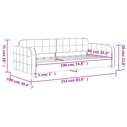 Letto da Giorno Nero 90x190 cm in Velluto | homemem39
