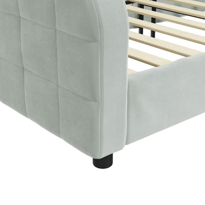 Letto da Giorno Grigio Chiaro 100x190 cm in Velluto | homemem39
