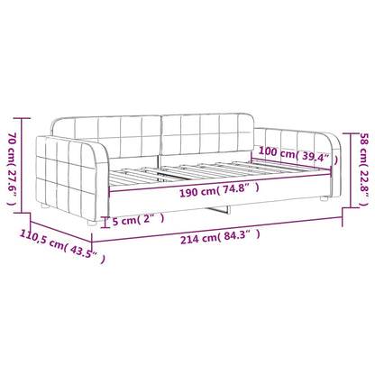 Letto da Giorno Grigio Chiaro 100x190 cm in Velluto | homemem39