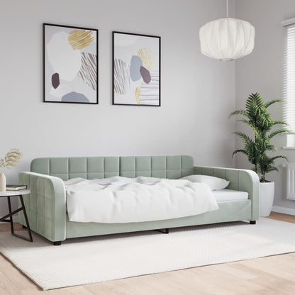 Letto da Giorno Grigio Chiaro 100x190 cm in Velluto | homemem39