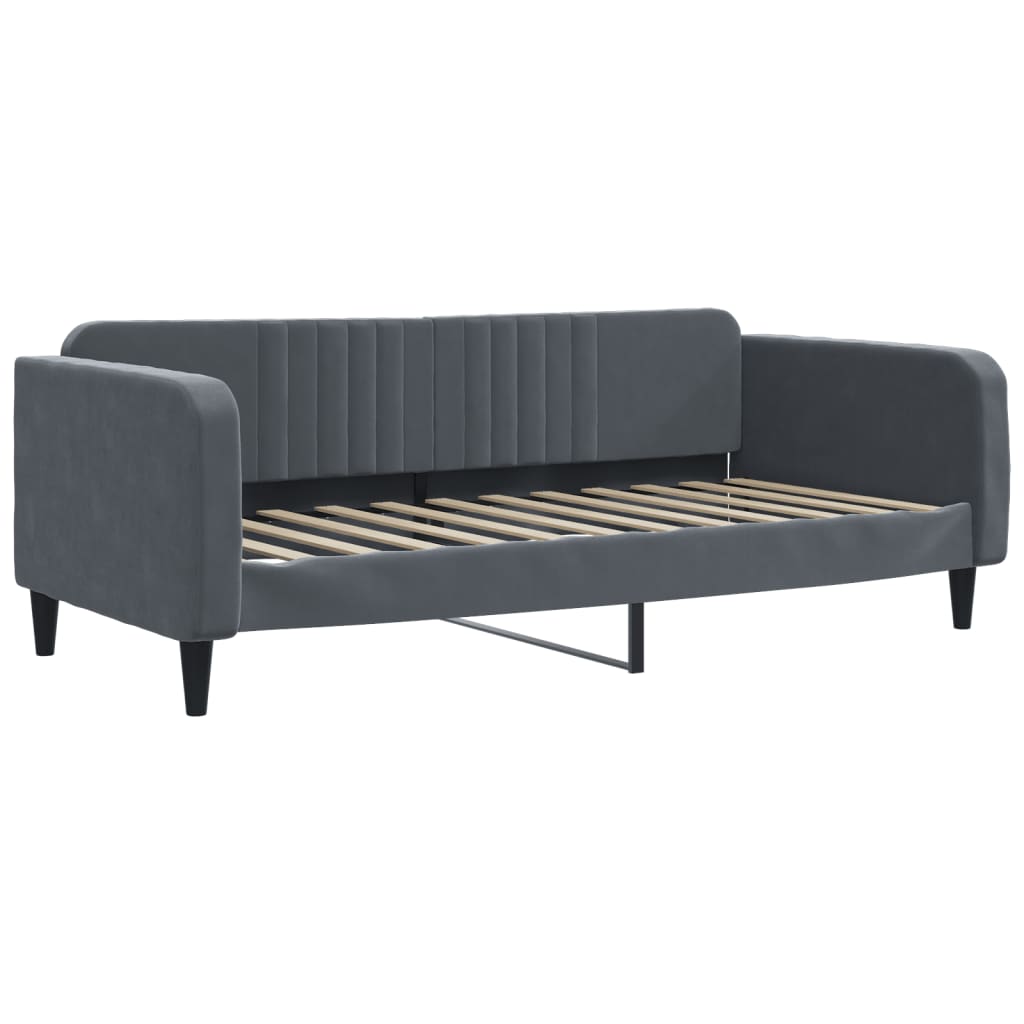 Letto da Giorno Grigio Scuro 90x200 cm in Velluto