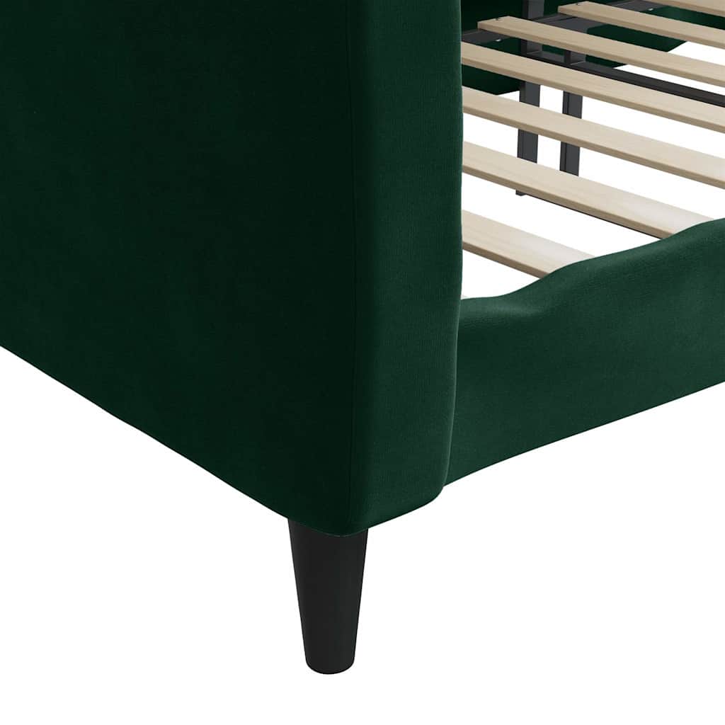 Letto da Giorno Verde Scuro 90x200 cm in Velluto