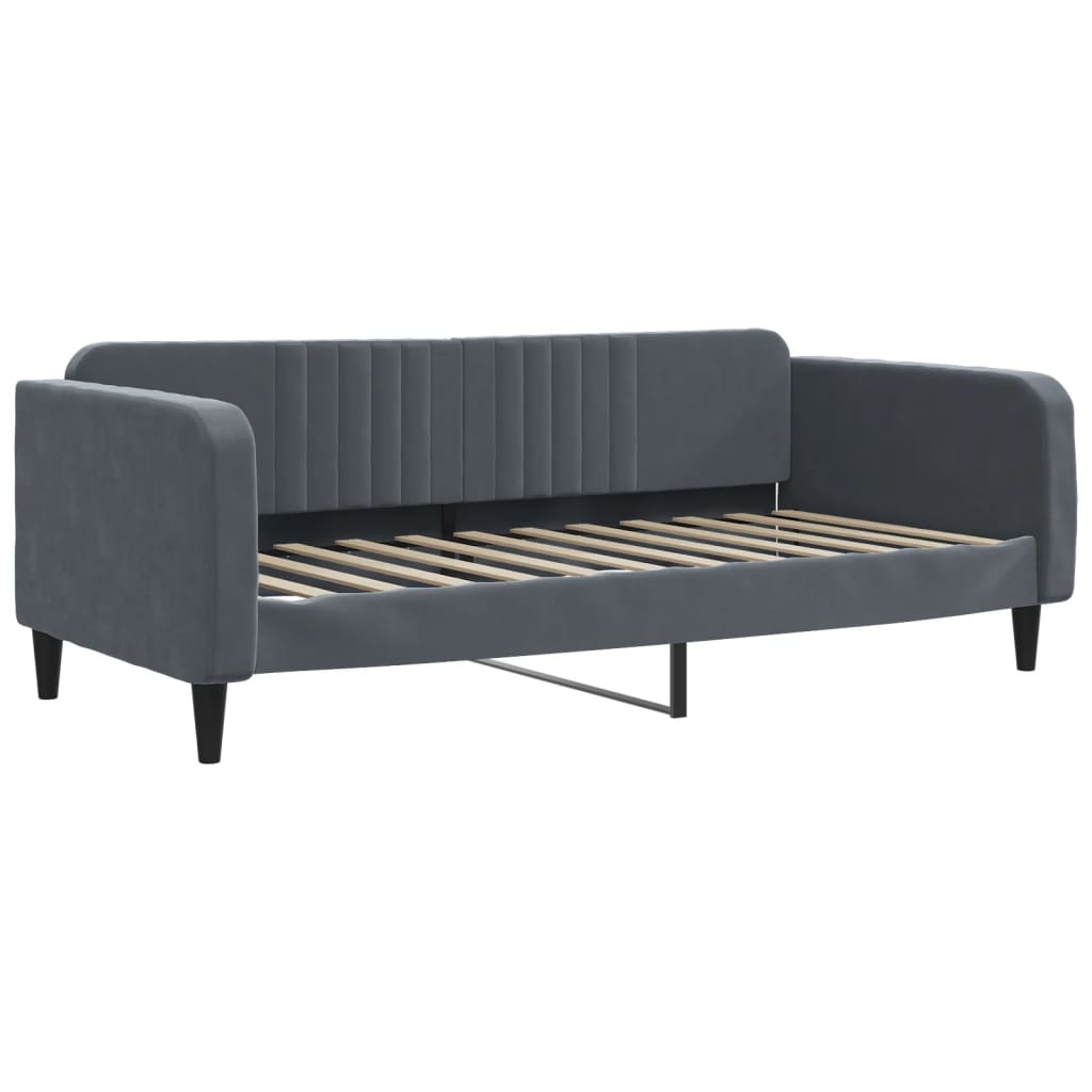 Letto da Giorno Grigio Scuro 100x200 cm in Velluto