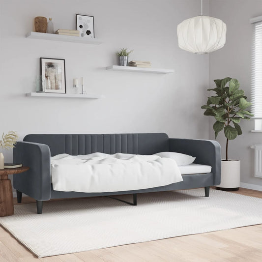 Letto da Giorno Grigio Scuro 100x200 cm in Velluto - homemem39