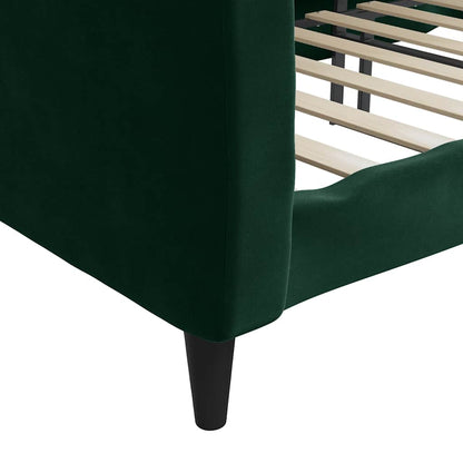 Letto da Giorno Verde Scuro 100x200 cm in Velluto