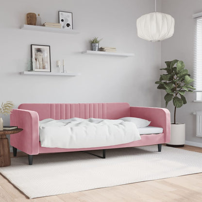 Letto da Giorno Rosa 100x200 cm in Velluto - homemem39