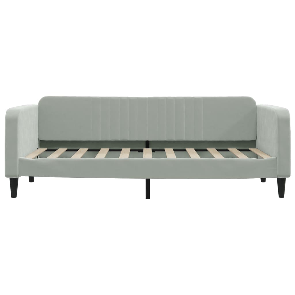 Letto da Giorno Grigio Chiaro 90x190 cm in Velluto