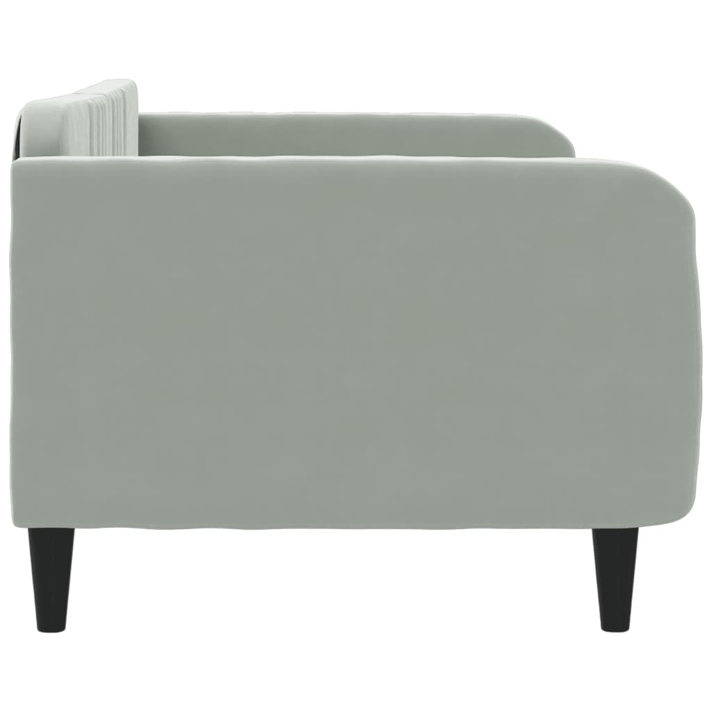 Letto da Giorno Grigio Chiaro 90x190 cm in Velluto