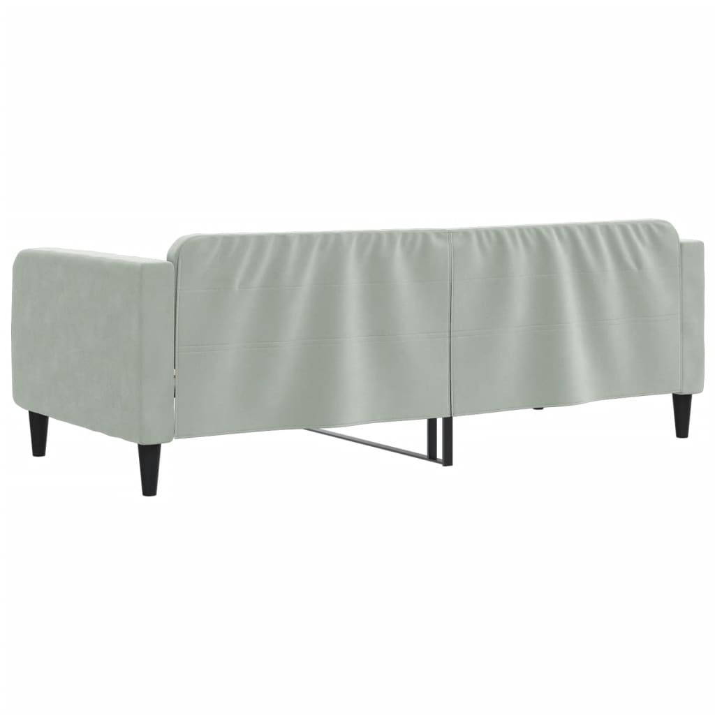 Letto da Giorno Grigio Chiaro 90x190 cm in Velluto - homemem39