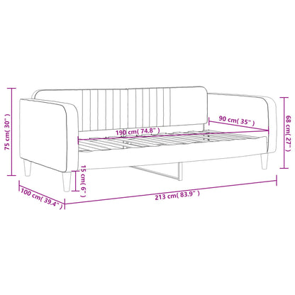 Letto da Giorno Grigio Chiaro 90x190 cm in Velluto