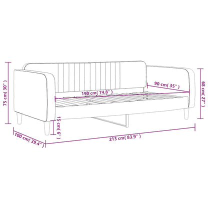 Letto da Giorno Grigio Scuro 90x190 cm in Velluto | homemem39