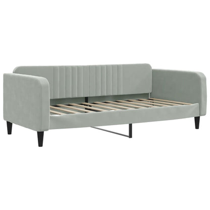 Letto da Giorno Grigio Chiaro 100x190 cm in Velluto | homemem39