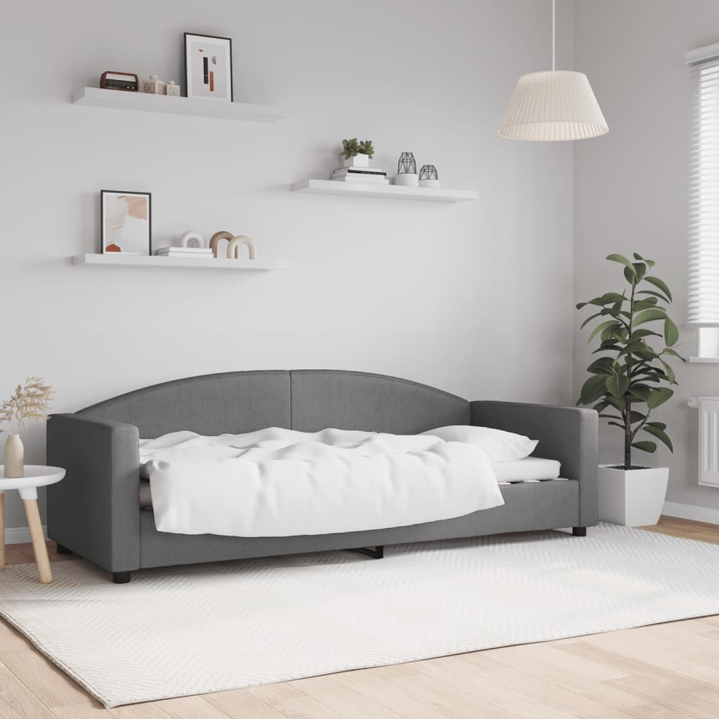 Letto da Giorno Grigio Scuro 80x200 cm in Tessuto - homemem39