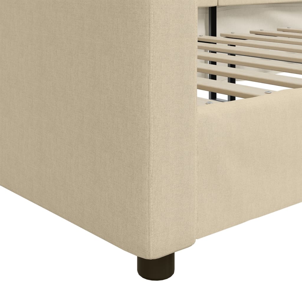 Letto da Giorno Crema 80x200 cm in Tessuto