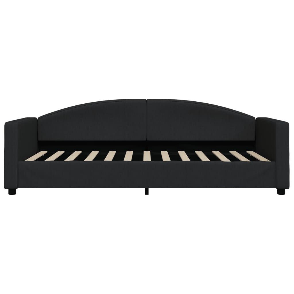 Letto da Giorno Nero 90x200 cm in Tessuto