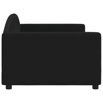 Letto da Giorno Nero 90x200 cm in Tessuto