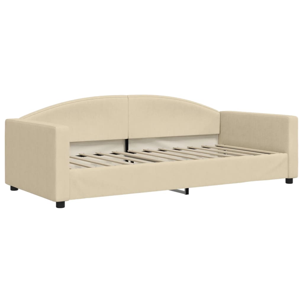 Letto da Giorno Crema 90x200 cm in Tessuto - homemem39