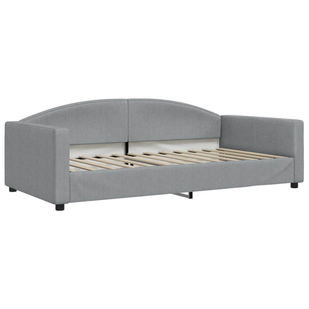 Letto da Giorno Grigio Chiaro 100x200 cm in Tessuto - homemem39