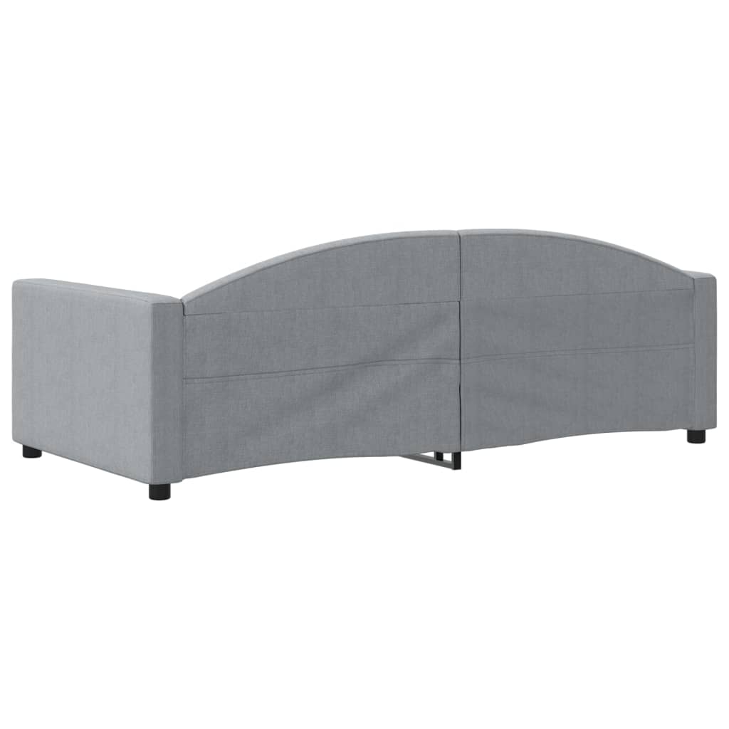 Letto da Giorno Grigio Chiaro 90x190 cm in Tessuto