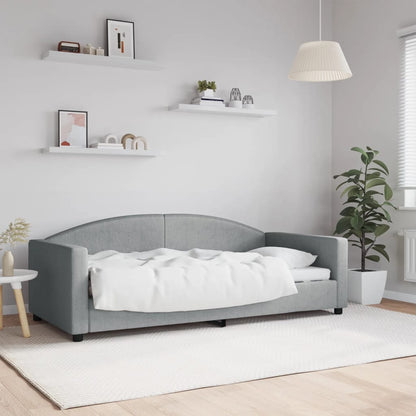 Letto da Giorno Grigio Chiaro 90x190 cm in Tessuto