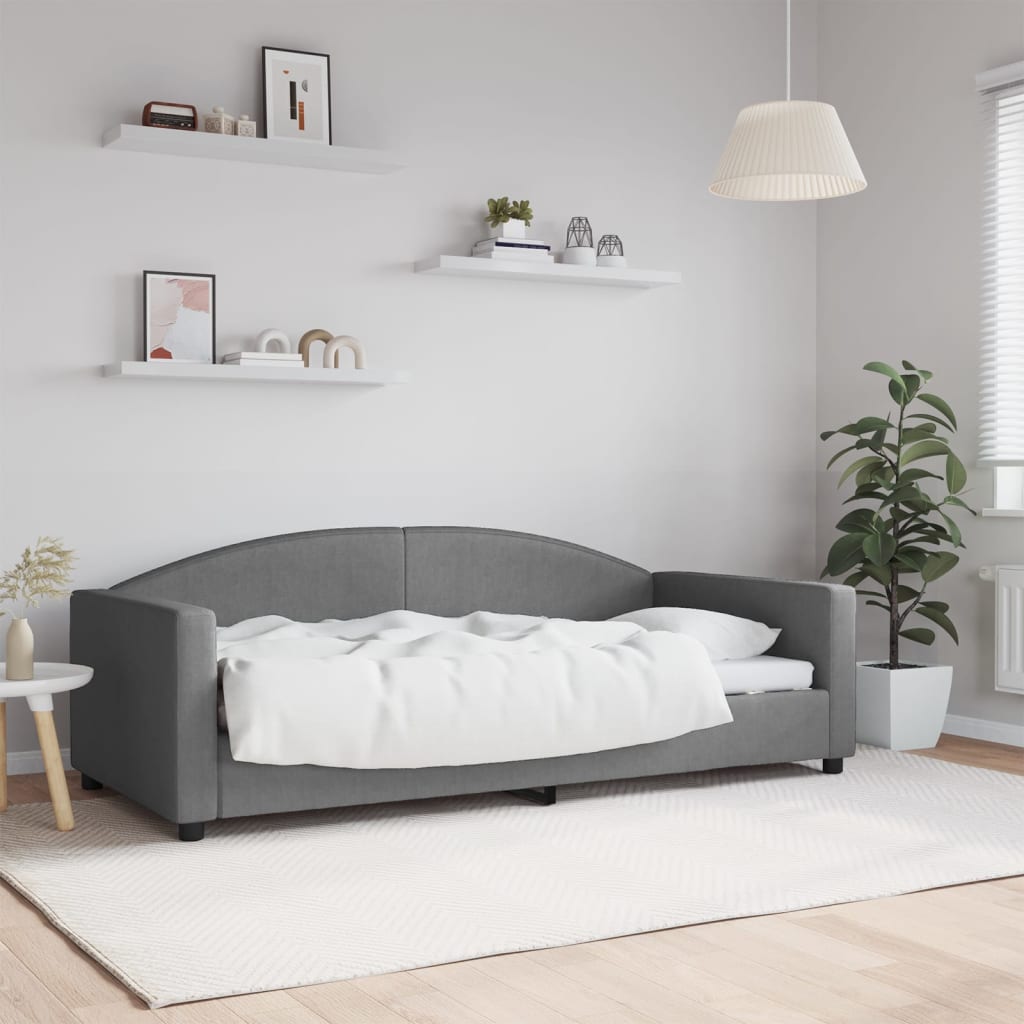 Letto da Giorno Grigio Scuro 90x190 cm in Tessuto - homemem39