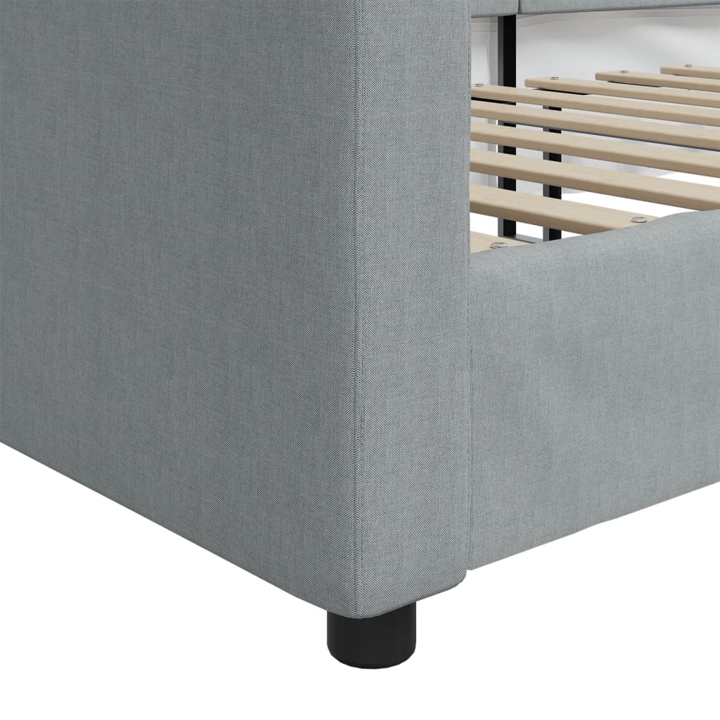 Letto da Giorno Grigio Chiaro 100x190 cm in Tessuto | homemem39