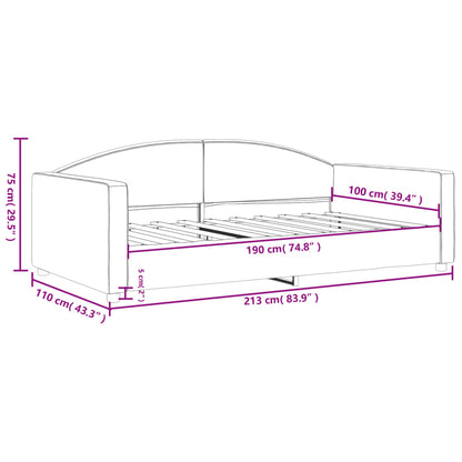 Letto da Giorno Grigio Chiaro 100x190 cm in Tessuto | homemem39