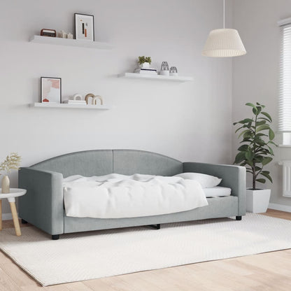 Letto da Giorno Grigio Chiaro 100x190 cm in Tessuto | homemem39