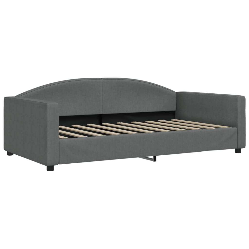 Letto da Giorno Grigio Scuro 100x190 cm in Tessuto