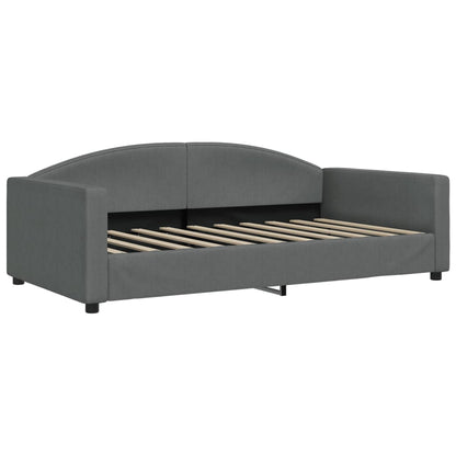 Letto da Giorno Grigio Scuro 100x190 cm in Tessuto