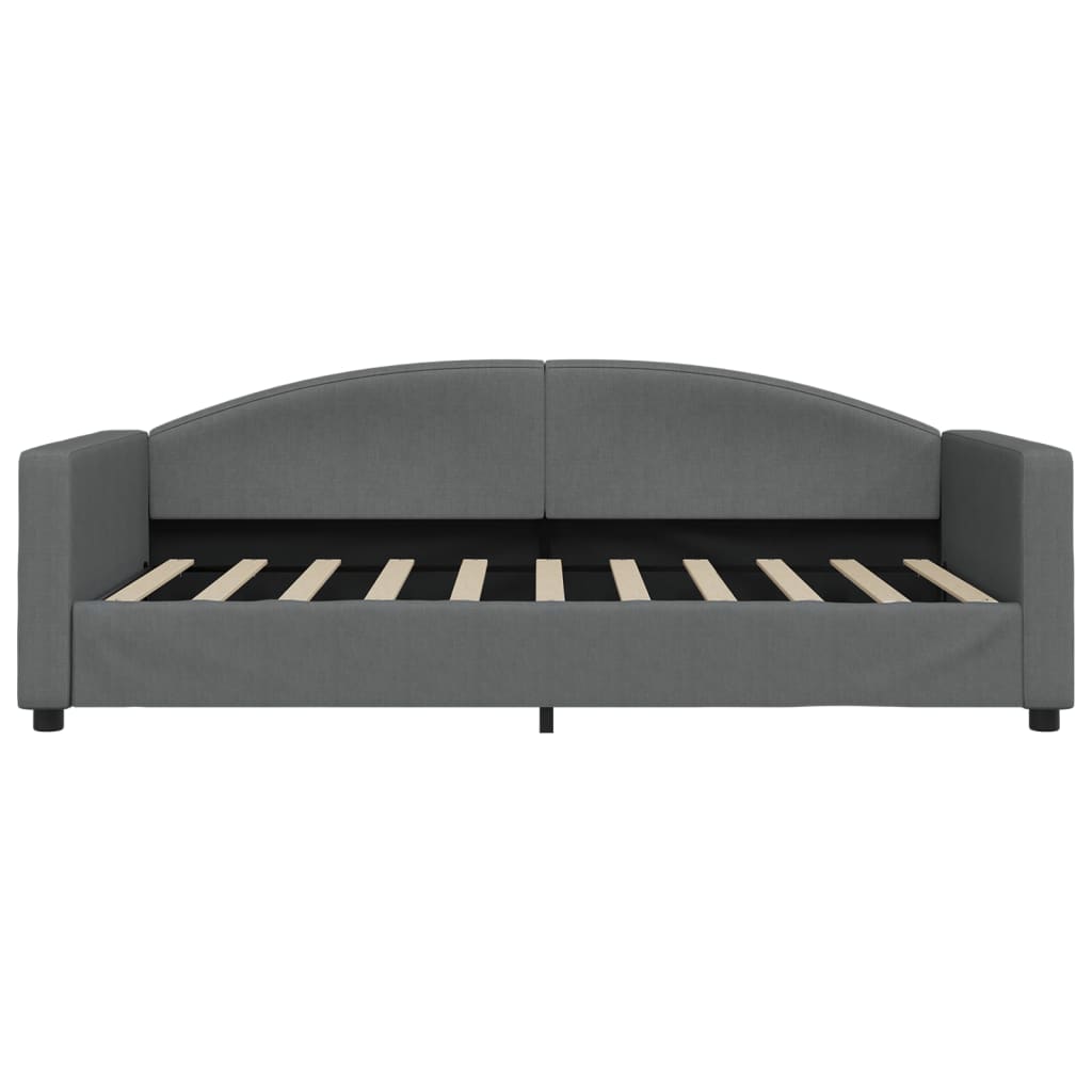 Letto da Giorno Grigio Scuro 100x190 cm in Tessuto