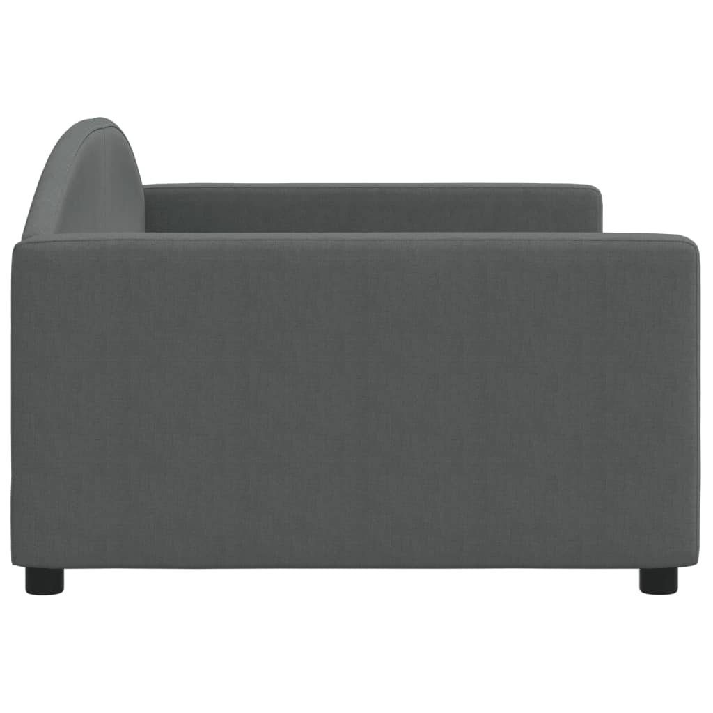 Letto da Giorno Grigio Scuro 100x190 cm in Tessuto