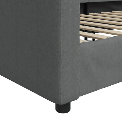 Letto da Giorno Grigio Scuro 100x190 cm in Tessuto