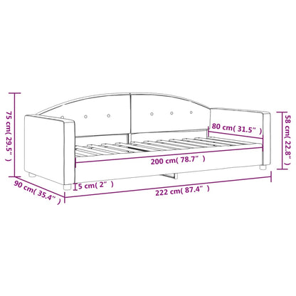 Letto da Giorno Grigio Chiaro 80x200 cm in Velluto | homemem39