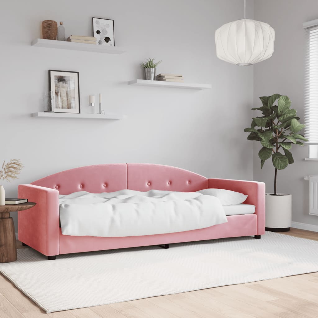 Letto da Giorno Rosa 80x200 cm in Velluto | homemem39