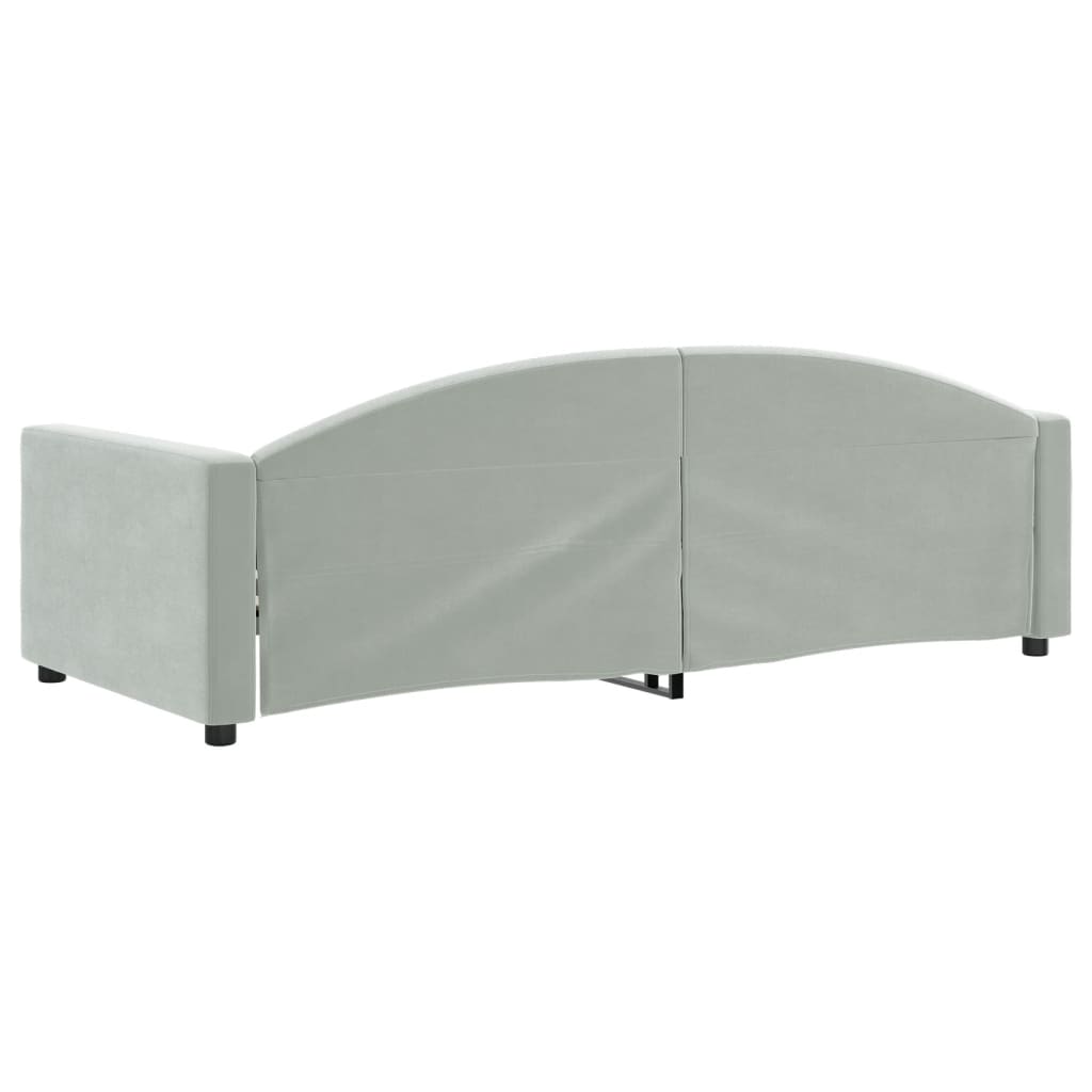 Letto da Giorno Grigio Chiaro 90x200 cm in Velluto | homemem39