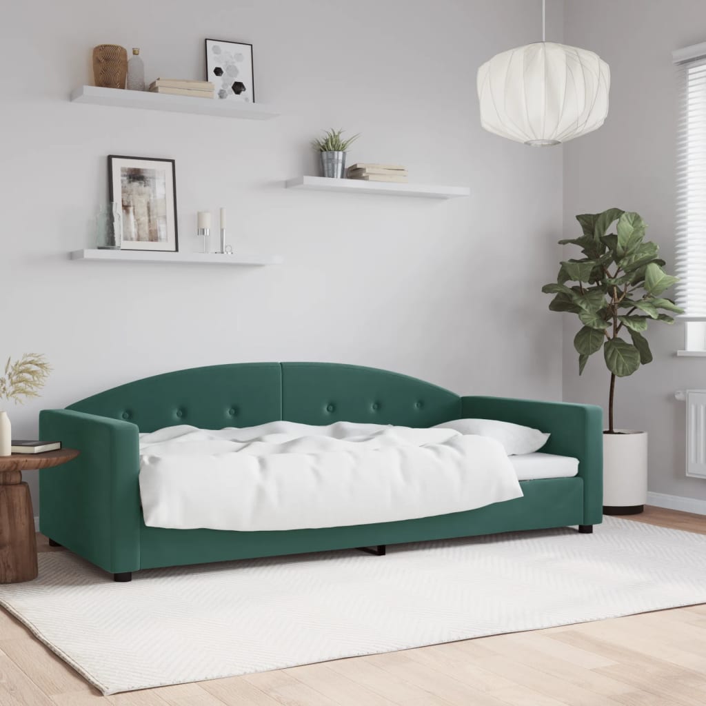 Letto da Giorno Verde Scuro 90x200 cm in Velluto - homemem39
