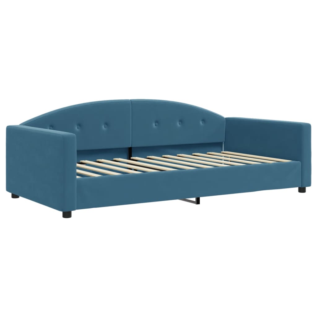 Letto da Giorno Blu 100x200 cm in Velluto - homemem39
