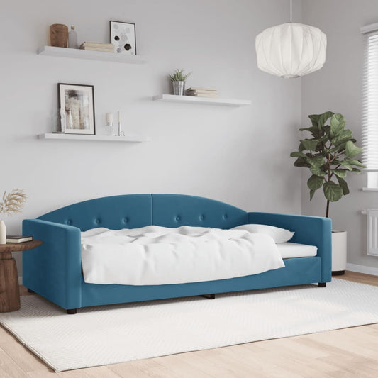 Letto da Giorno Blu 100x200 cm in Velluto - homemem39