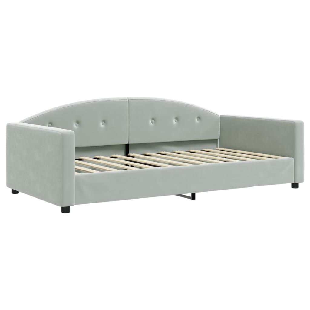Letto da Giorno Grigio Chiaro 100x200 cm in Velluto | homemem39