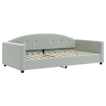 Letto da Giorno Grigio Chiaro 100x200 cm in Velluto | homemem39