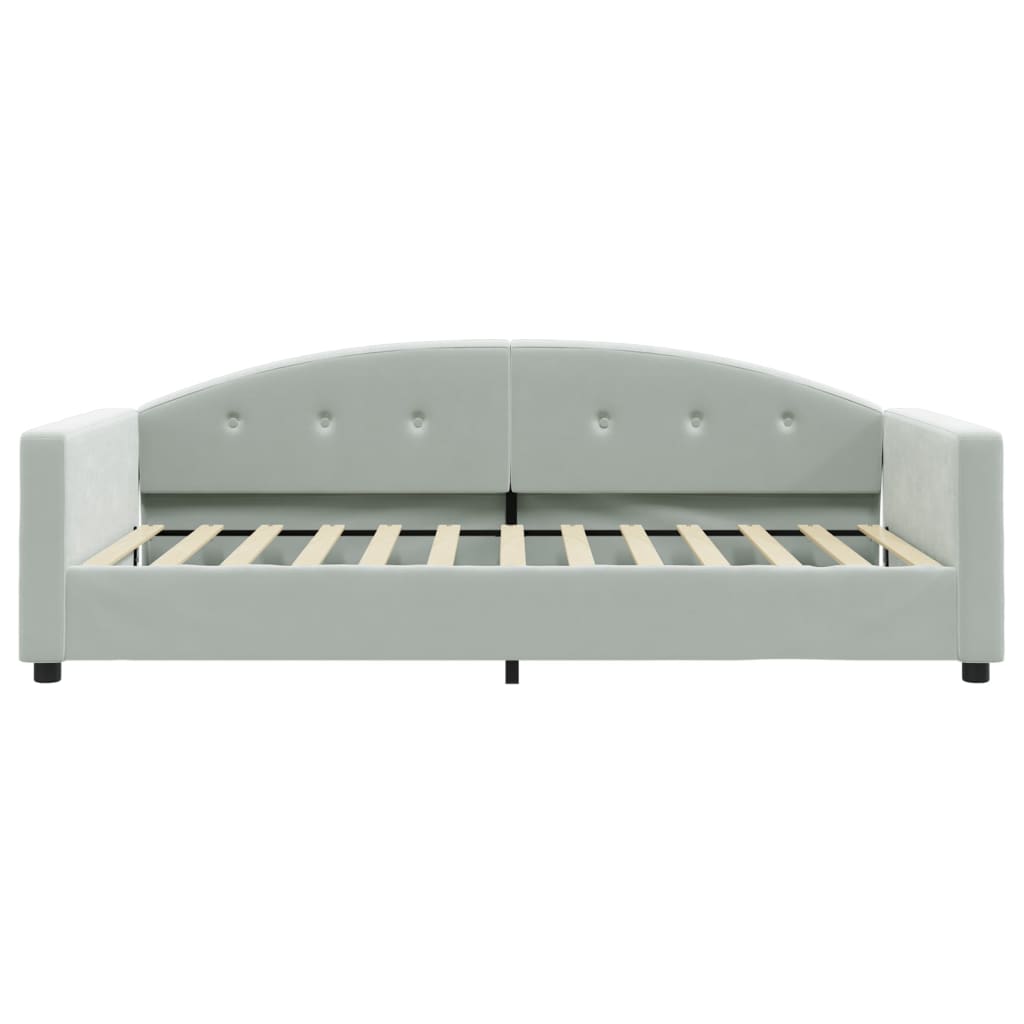 Letto da Giorno Grigio Chiaro 100x200 cm in Velluto