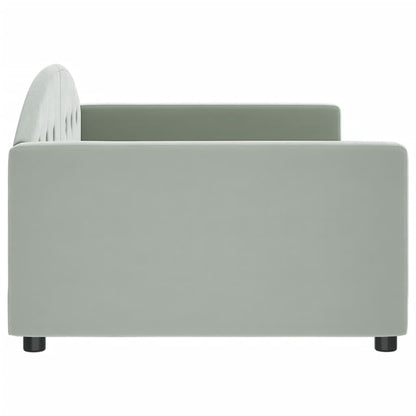 Letto da Giorno Grigio Chiaro 100x200 cm in Velluto