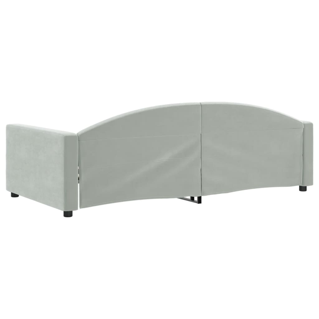 Letto da Giorno Grigio Chiaro 100x200 cm in Velluto | homemem39