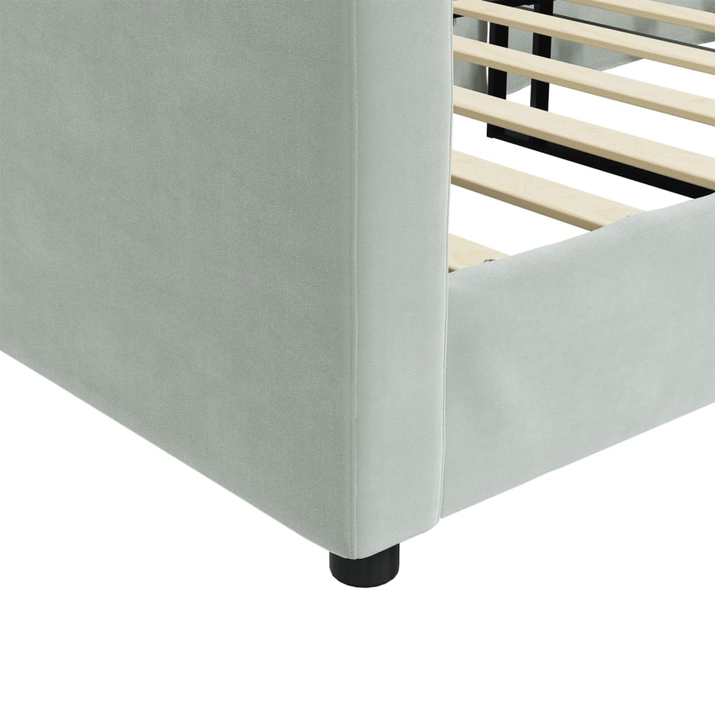 Letto da Giorno Grigio Chiaro 100x200 cm in Velluto | homemem39